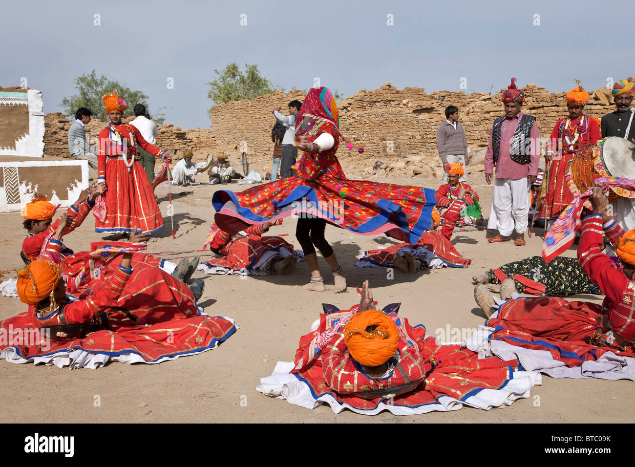 Traditioneller Tanz. Khuri. Rajasthan. Indien Stockfoto