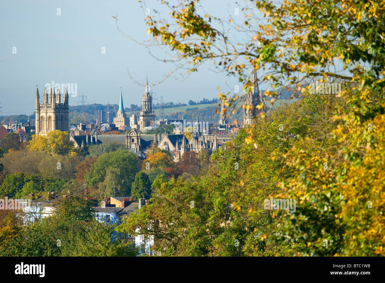 Herbst Skyline mit Radcliffe Kamera etc. in Oxford von South Parks Stockfoto