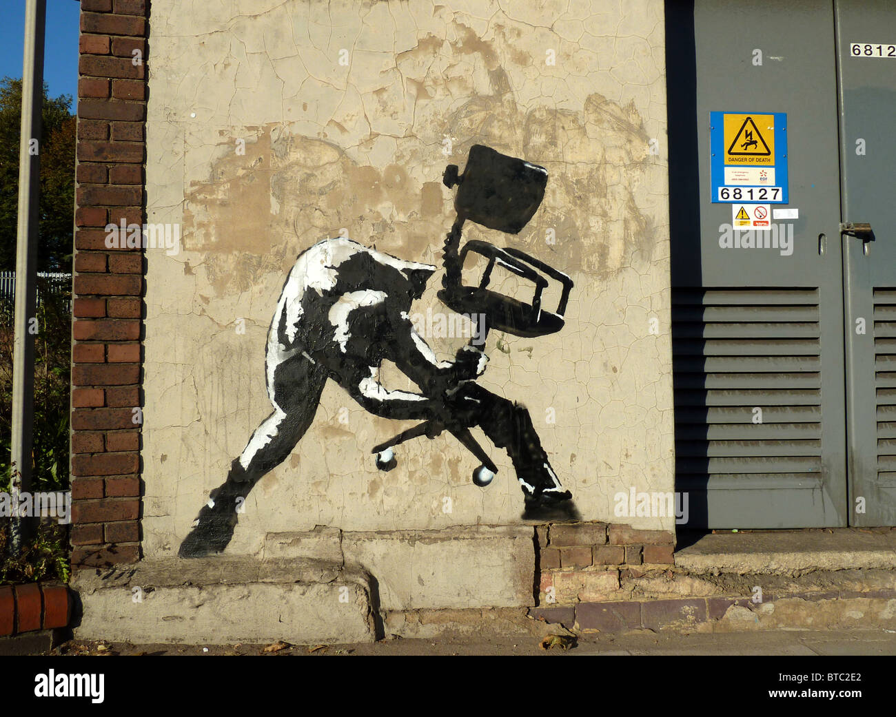 Neuesten bekannten Banksy Kunstwerk in London Stockfoto