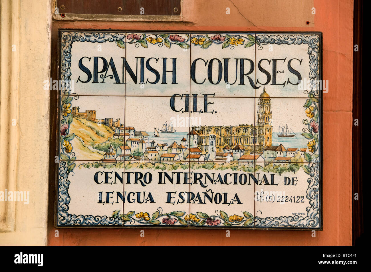Malaga Spanien Andalusien Spanisch Sprachkurse Stockfoto