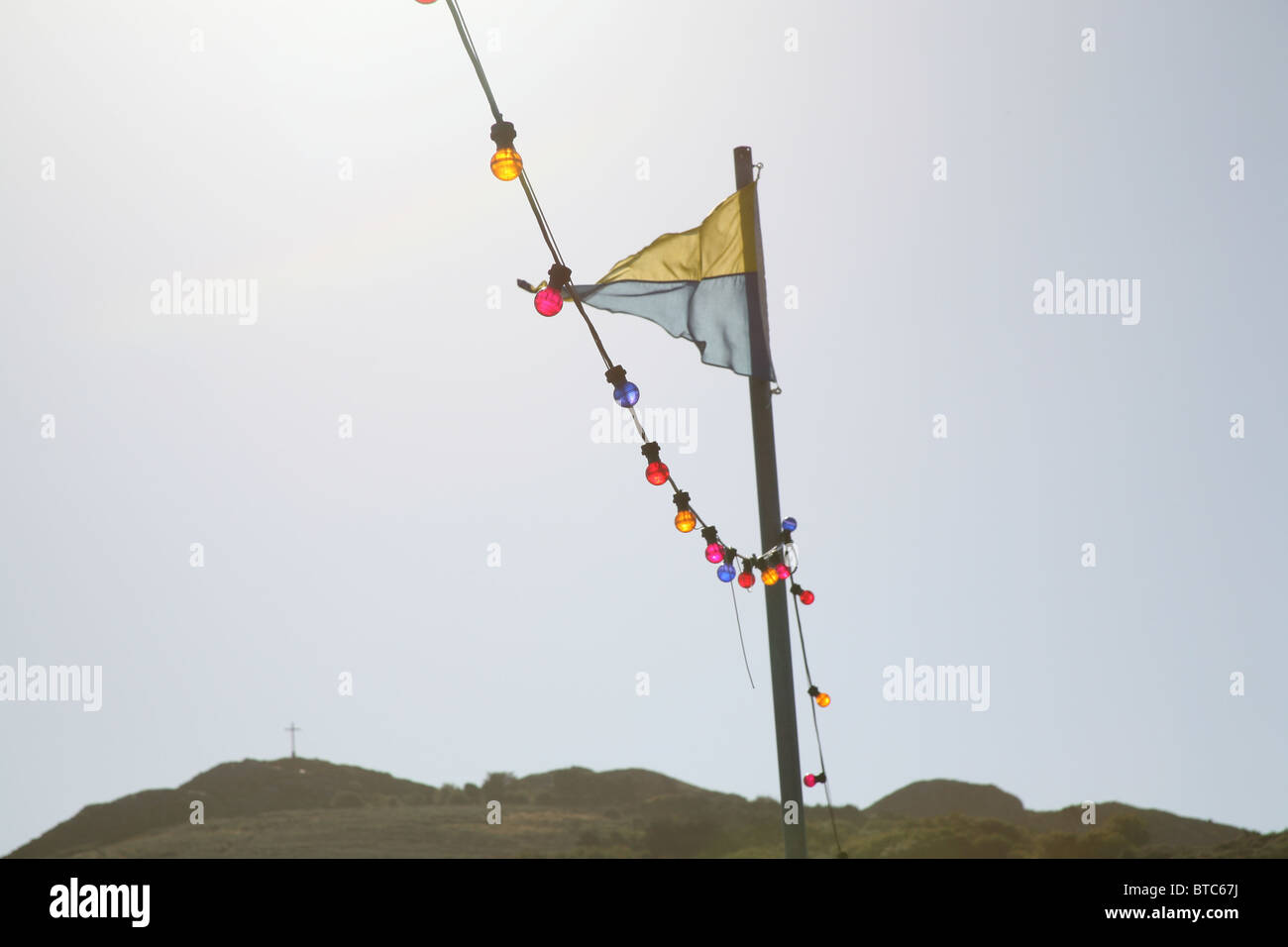 Bunte Party Lichter auf Bray Strandpromenade County Wicklow Irland Stockfoto