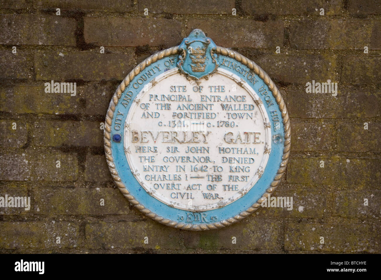 Beverley Gate Plaque, Kingston upon Hull Stockfoto