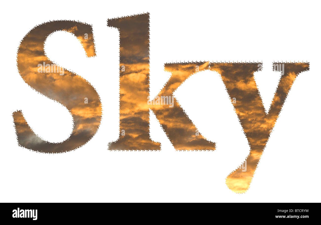Word-Grafik mit Sky. Stockfoto