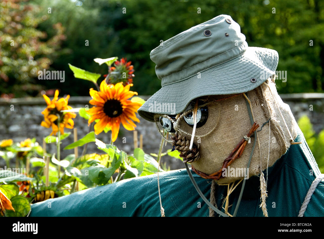 Lächelnde Vogelscheuche Als Windsack – Mit Sonnenblume & Krähe, 101 Cm, Für Garten & Terrasse