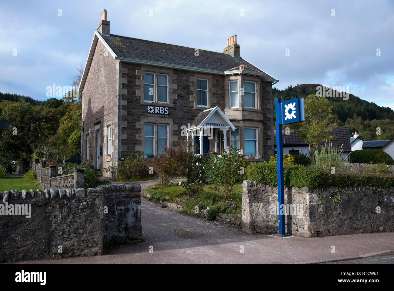 Die Royal Bank of Tighnabruaich Filiale Hauptstraße Tighnabruaich Argyll Halbinsel Cowal Schottland Stockfoto