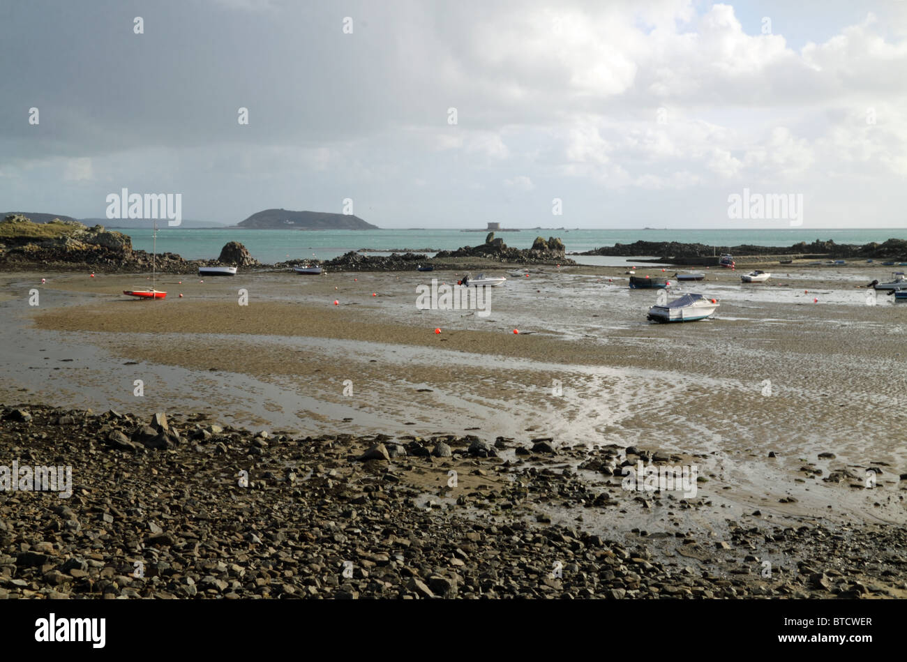 Bordeaux-Hafen auf Guernsey, Channel Islands Stockfoto