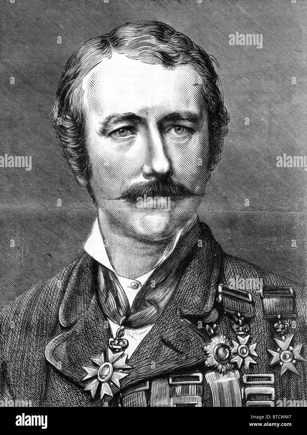 Die Viscount Wolseley; Porträt als er Generalmajor Sir Garnet Joseph Wolseley ca. 1876 war; Schwarz und weiß-Abbildung Stockfoto
