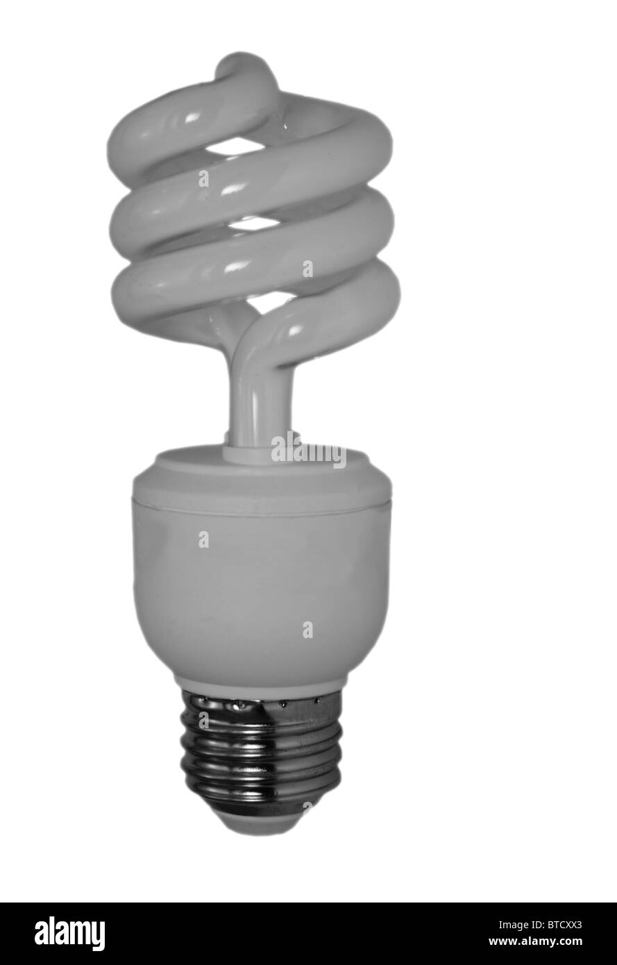 Energiesparende Leuchtstofflampe. Eine moderne Idee oder ein Konzept Stockfoto