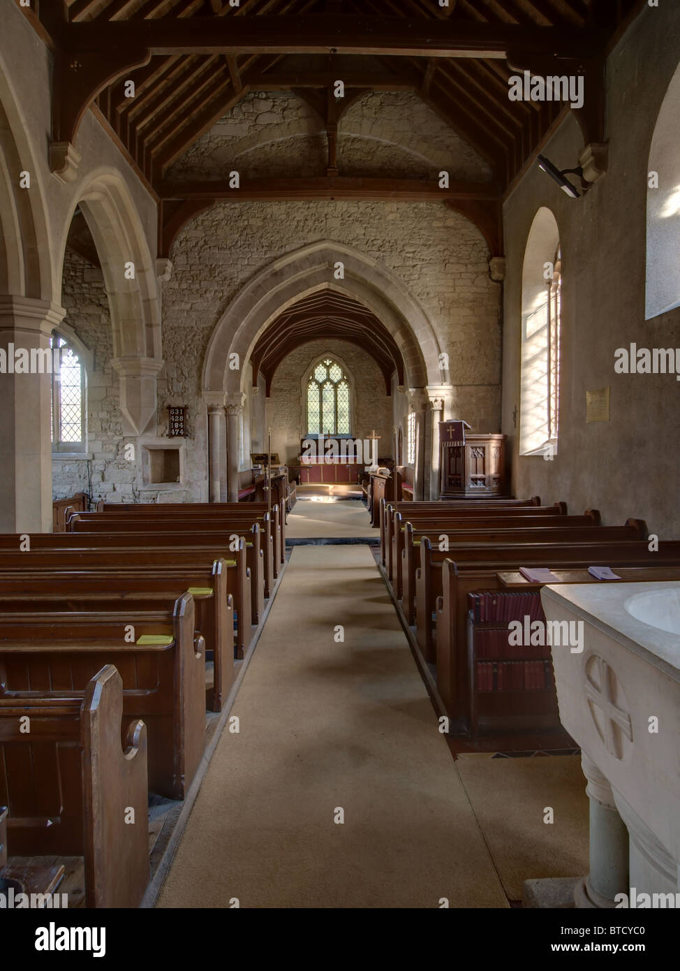 Wilcot, Wiltshire, Holy Cross, Innenraum Stockfoto