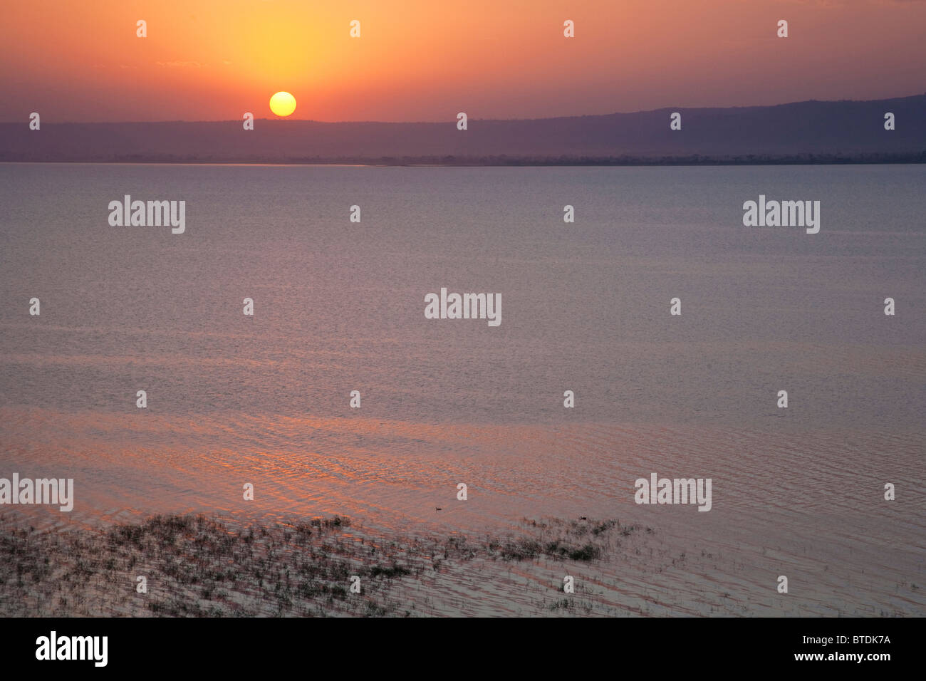 Herrliche Sicht auf See Awassa bei Sonnenuntergang Stockfoto