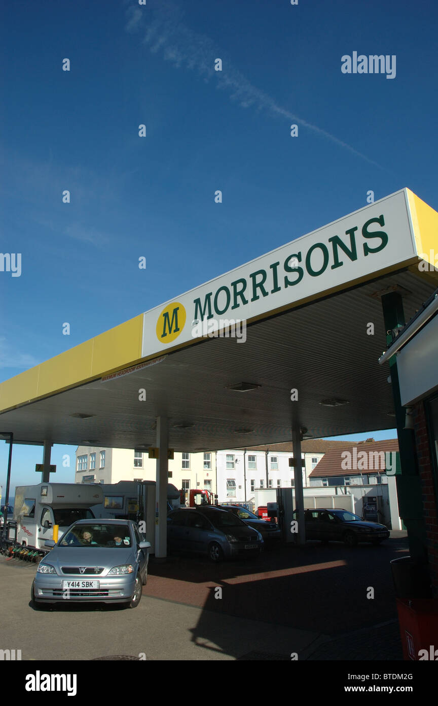Morrisons Tankstelle, Cromer, Norfolk, England, UK Stockfoto