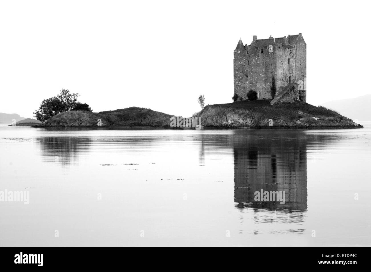 Castle Stalker in der Nähe von Port Appin, Argyll und Bute, West Highlands, Schottland, Vereinigtes Königreich Stockfoto