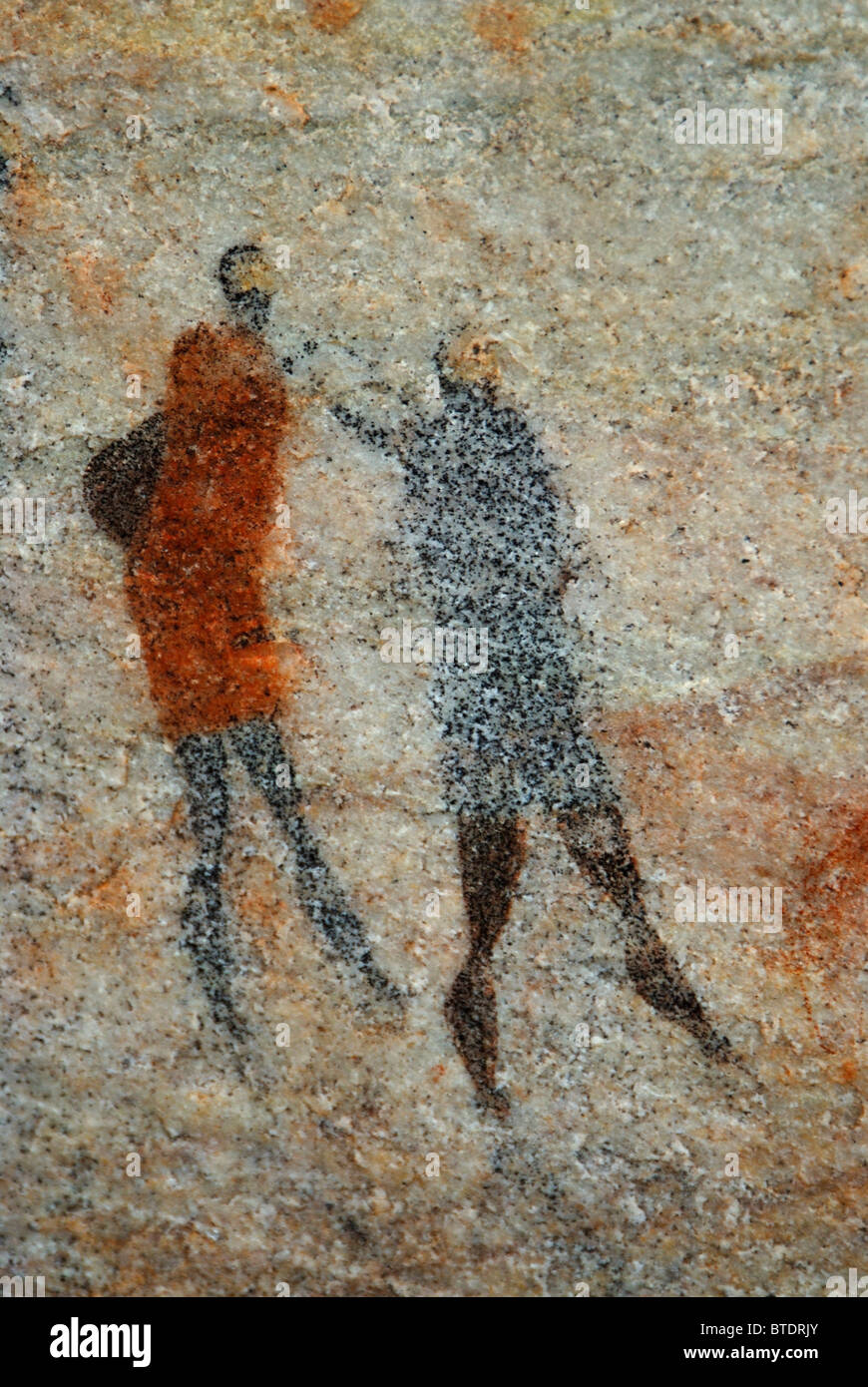 Detail des San Felszeichnungen zeigen menschliche Figuren Stockfoto