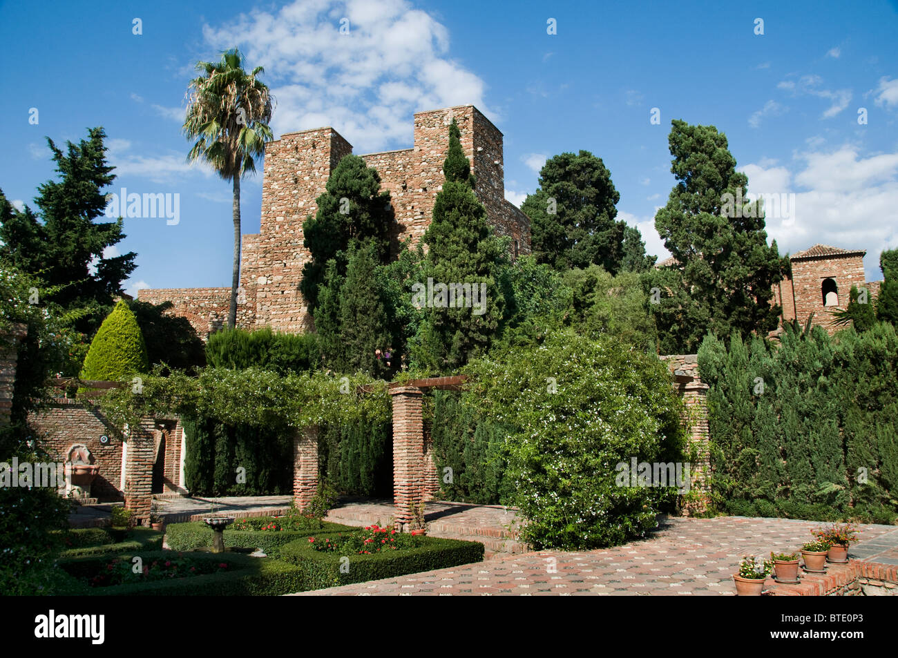 Spanien Andalusien die Alcazaba ist eine maurische Festung in Málaga Stockfoto