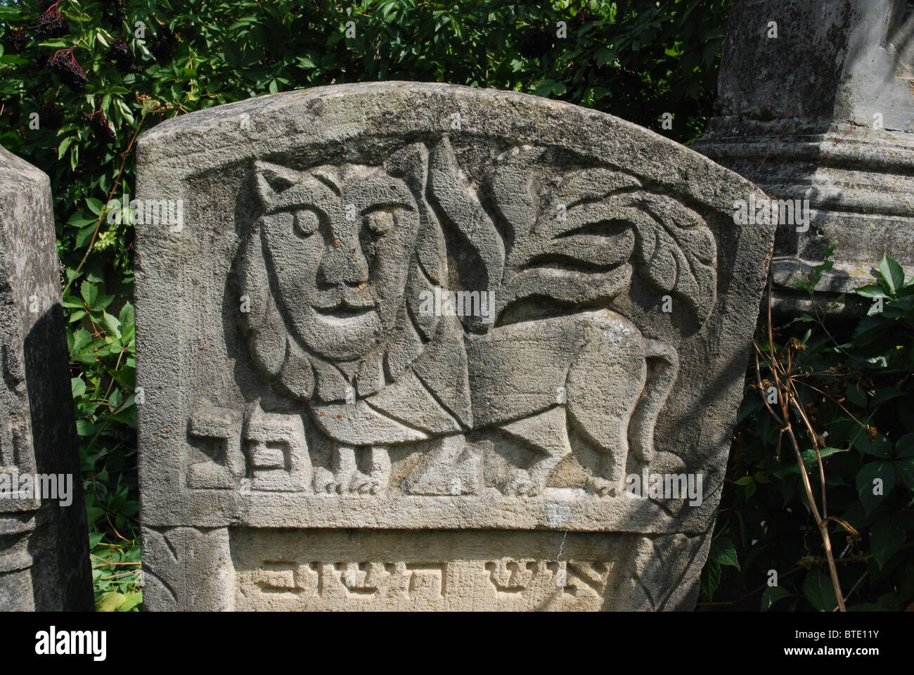 5493. Roman, Moldavien, Rumänien. Jüdischer Friedhof aus dem 16.-19. Jh. Stockfoto