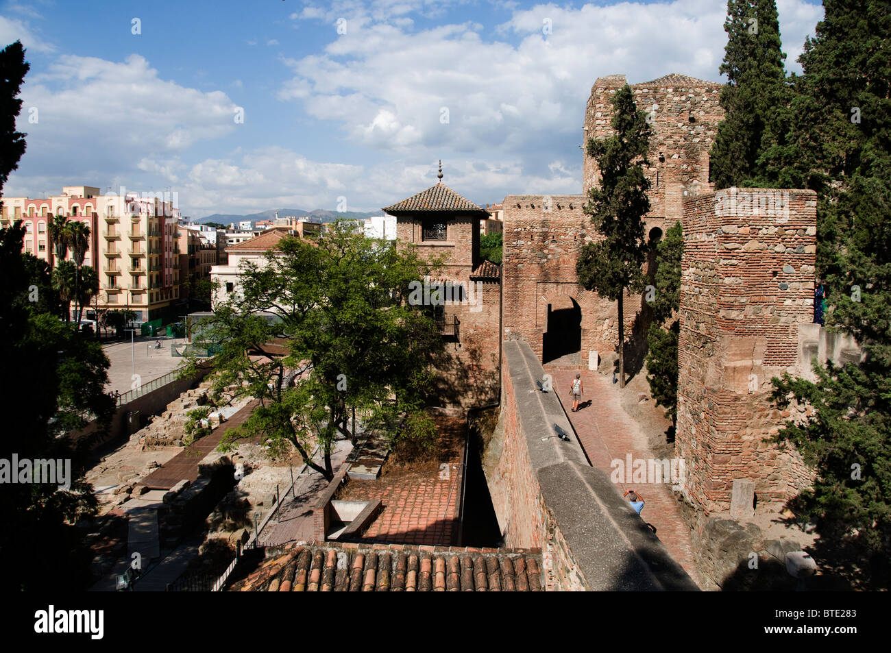Spanien Andalusien die Alcazaba ist eine maurische Festung in Málaga Stockfoto