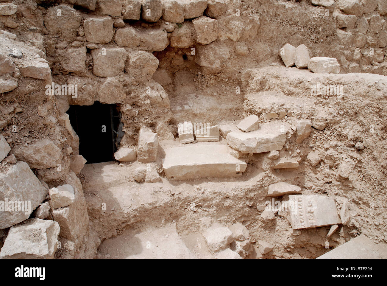 5371. Herodium, König Herodes Grab. Frühstadium der Ausgrabungen. Stockfoto