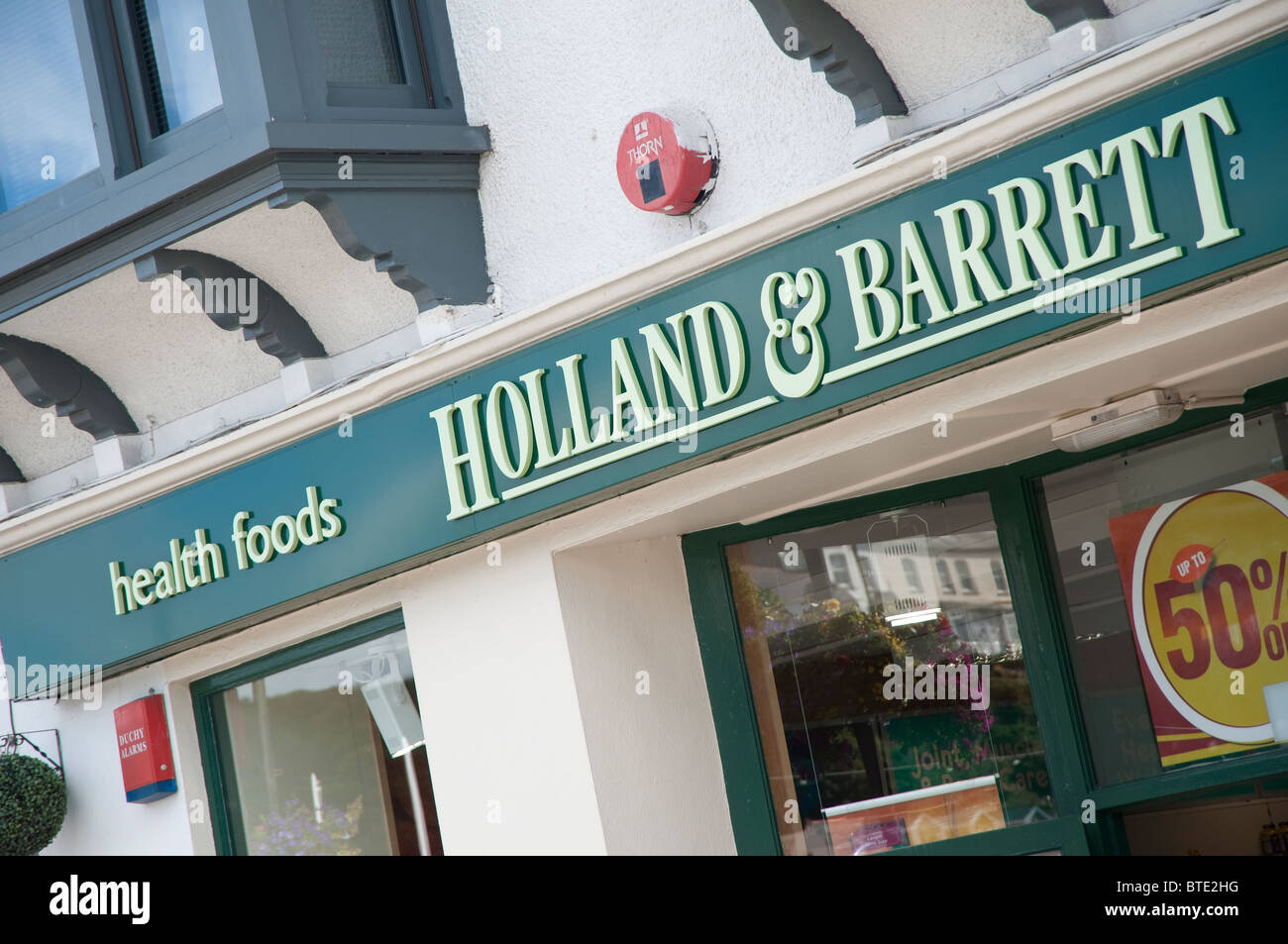 Holland und Barrett Shop in Cornwall, England, UK Stockfoto