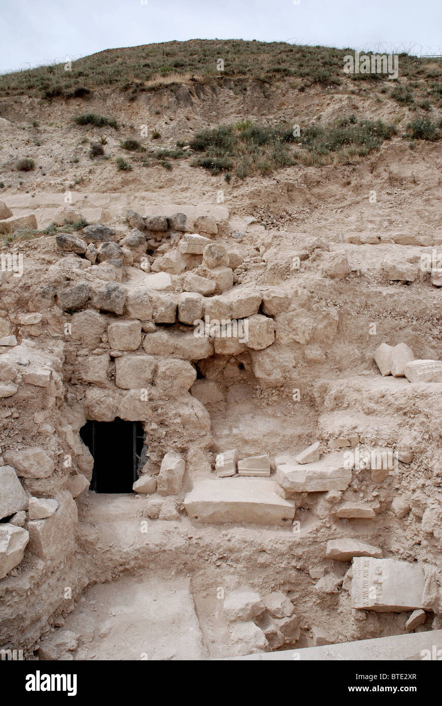 5371. Herodium, König Herodes Grab. Frühstadium der Ausgrabungen. Stockfoto