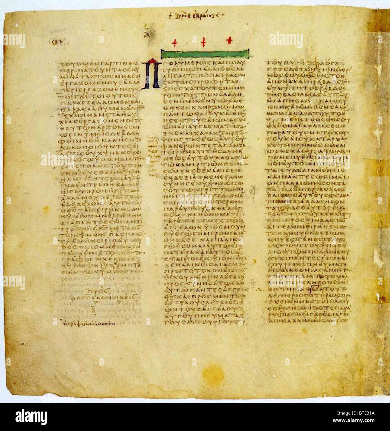 5396. Codex Sinaiticus ist ein 4. Jahrhundert Manuskript der griechischen Bibel, geschrieben zwischen 330-350. Ursprünglich enthielt es die whol Stockfoto