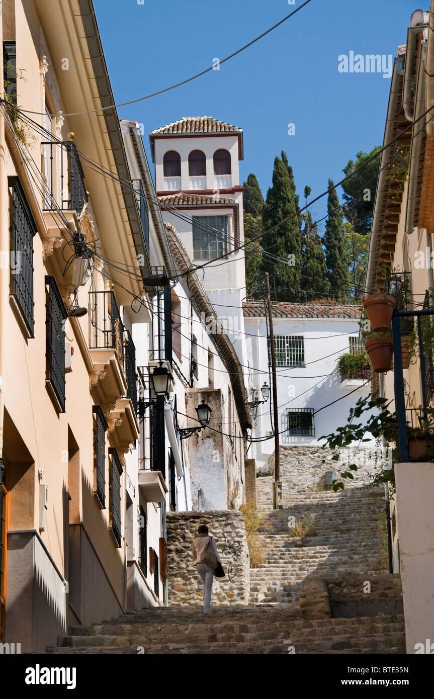 Stadt historische Stadtzentrum von Granada Spanien Andalusien Murallas del Albaicin Stockfoto