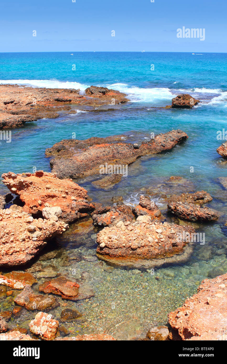 Las Rotas blaue Mittelmeer Küste Denia-Alicante-Spanien Stockfoto