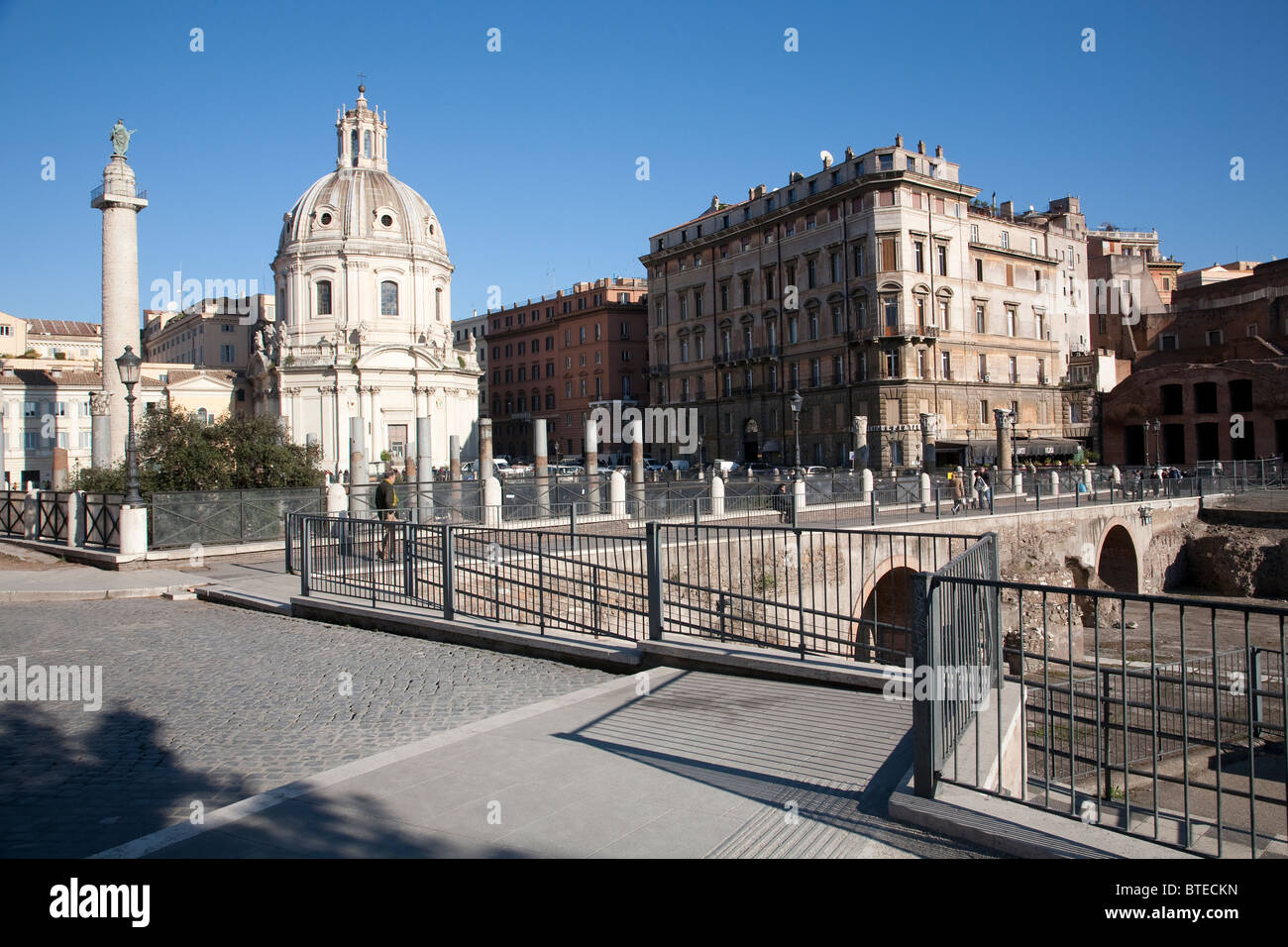 Forum der Trajans Säule des Trajan Colonna Traiana Forum Romanum antiken Rom Italien. Foto: Jeff Gilbert Stockfoto