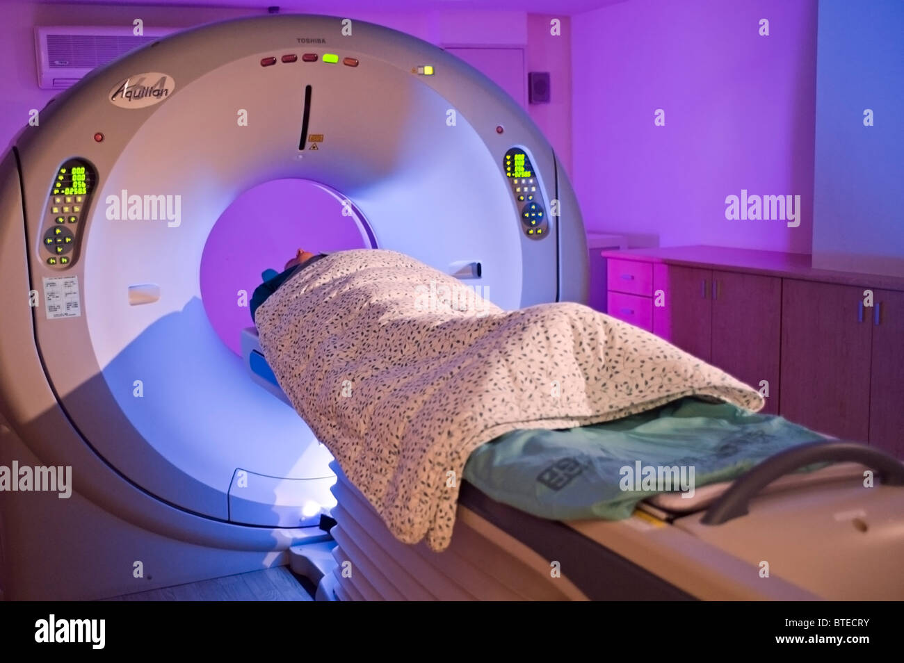 Patienten mit CT, PET-CT Scann, im Krankenhaus Stockfoto