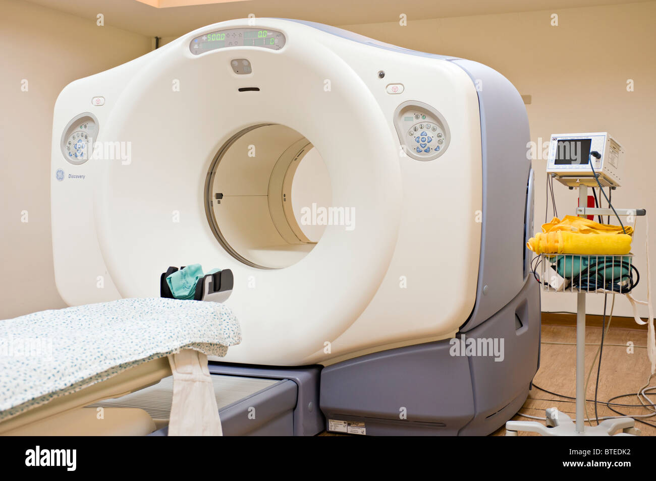 PET-CT Diagnostik medizinische Scanner, CAT-Scan-Maschine, im Krankenhaus Stockfoto