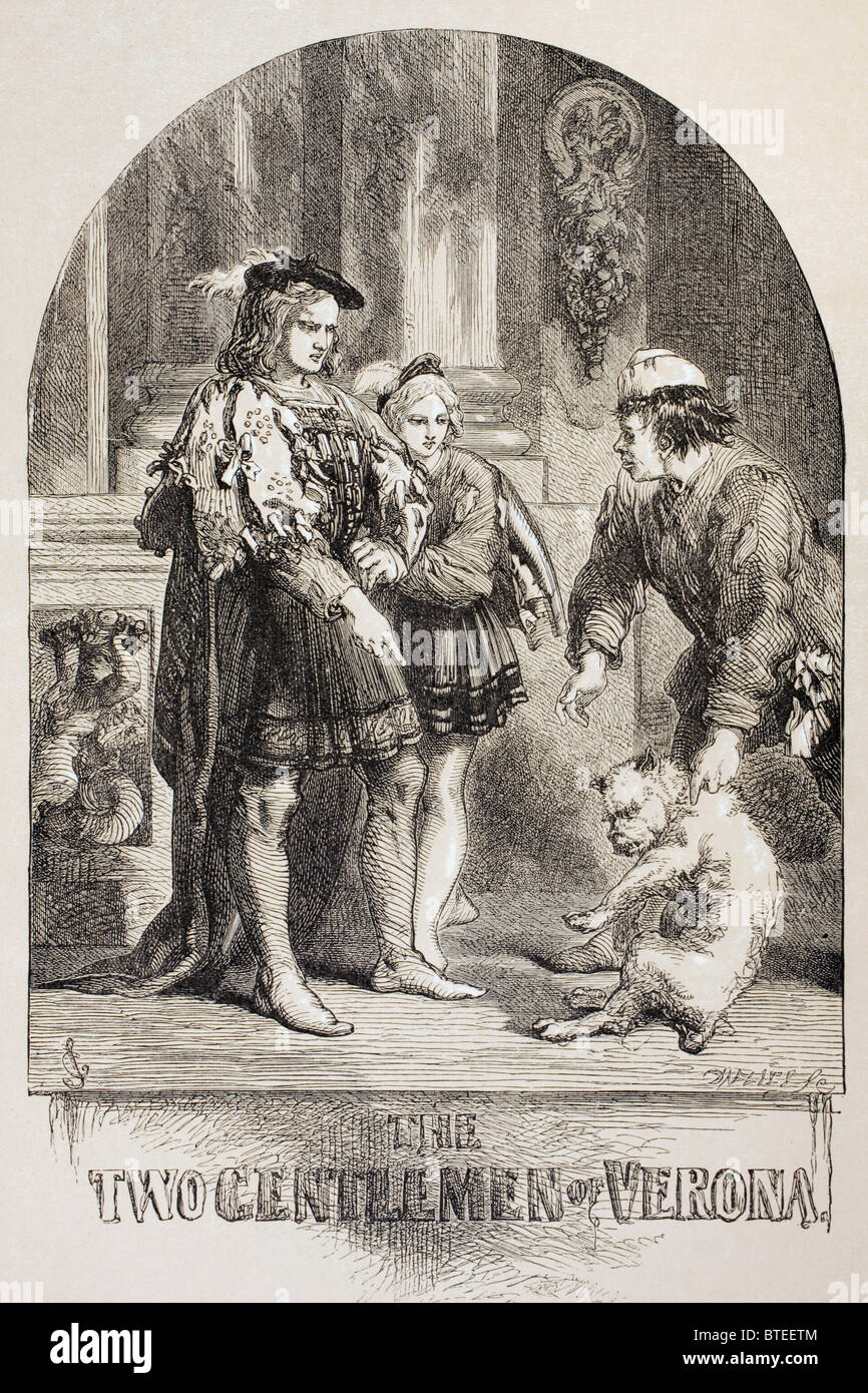 Illustration von Sir John Gilbert für die zwei Herren von Verona, von William Shakespeare. Stockfoto