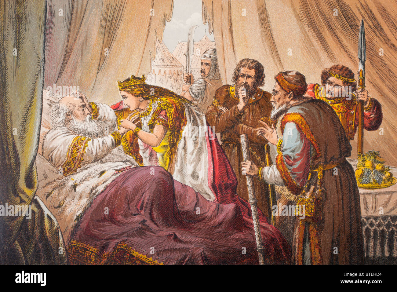 Cordelia spricht in König Lear, Akt IV, Szene VII von William Shakeseare. "Kennt Sir, ihr mich?" Stockfoto