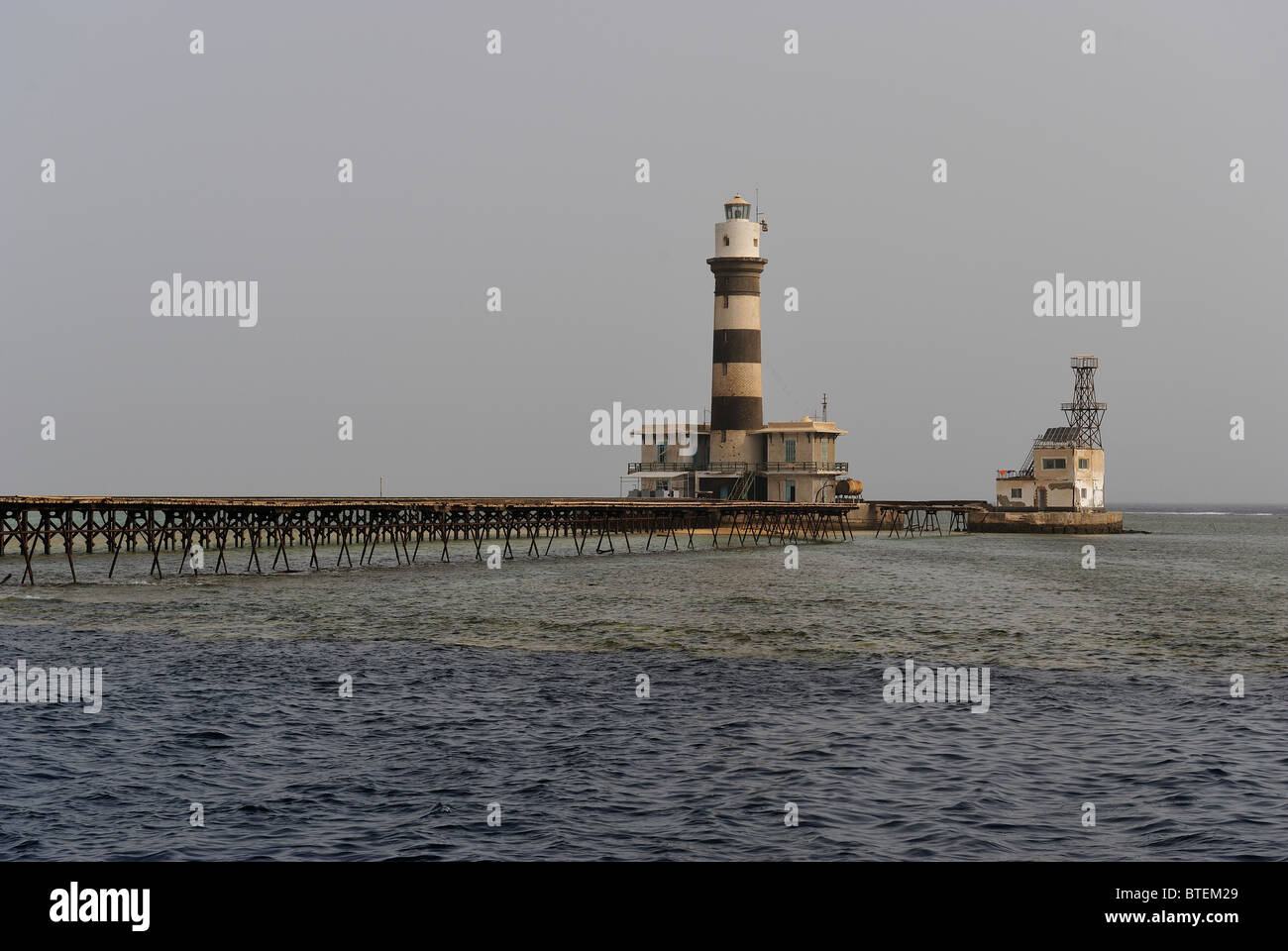 Leuchtturm der Insel der Daedalus, Ägypten, Rotes Meer Stockfoto