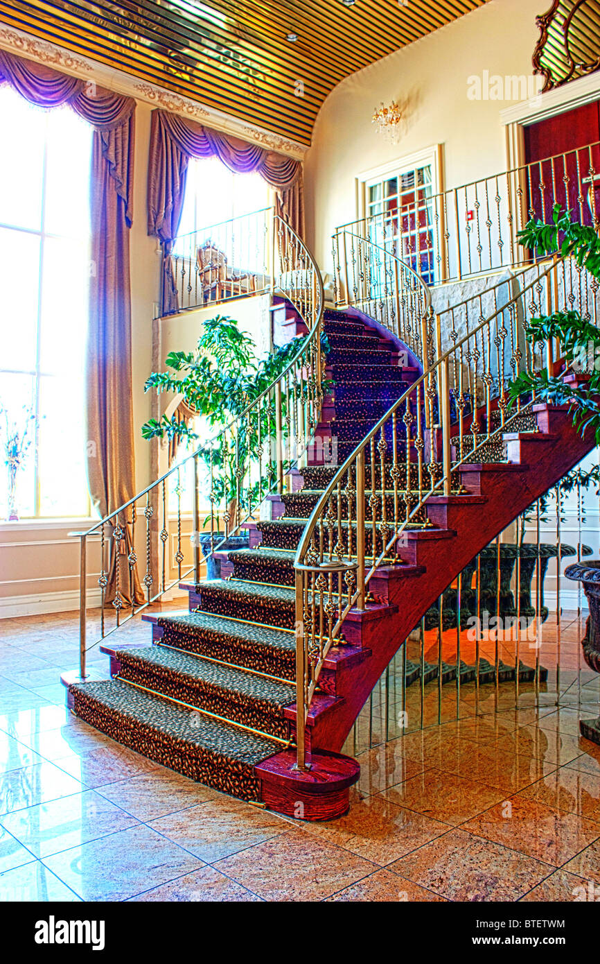 Treppe Treppen Bankett Hall inneren Fenster Stockfoto
