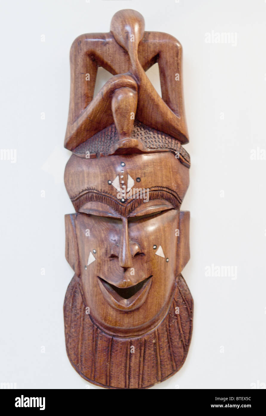 Holzmaske Stockfoto