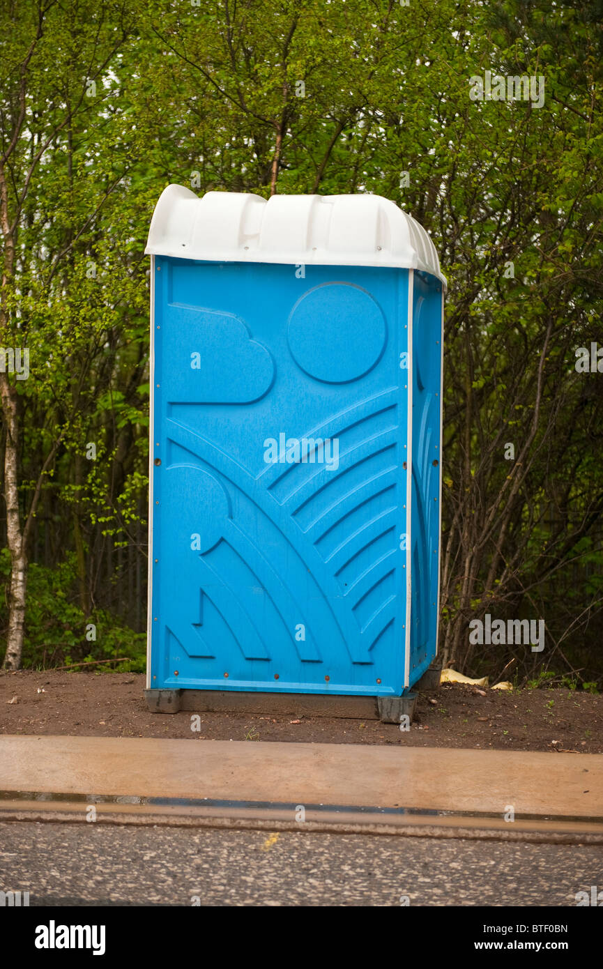 Blau tragbare Toilette Stockfoto