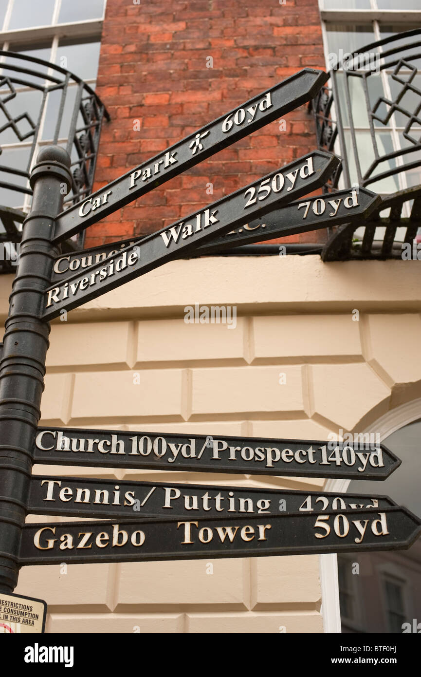 Riverside Walk Sign Ross-On-Wye Herefordshire UK Stockfoto