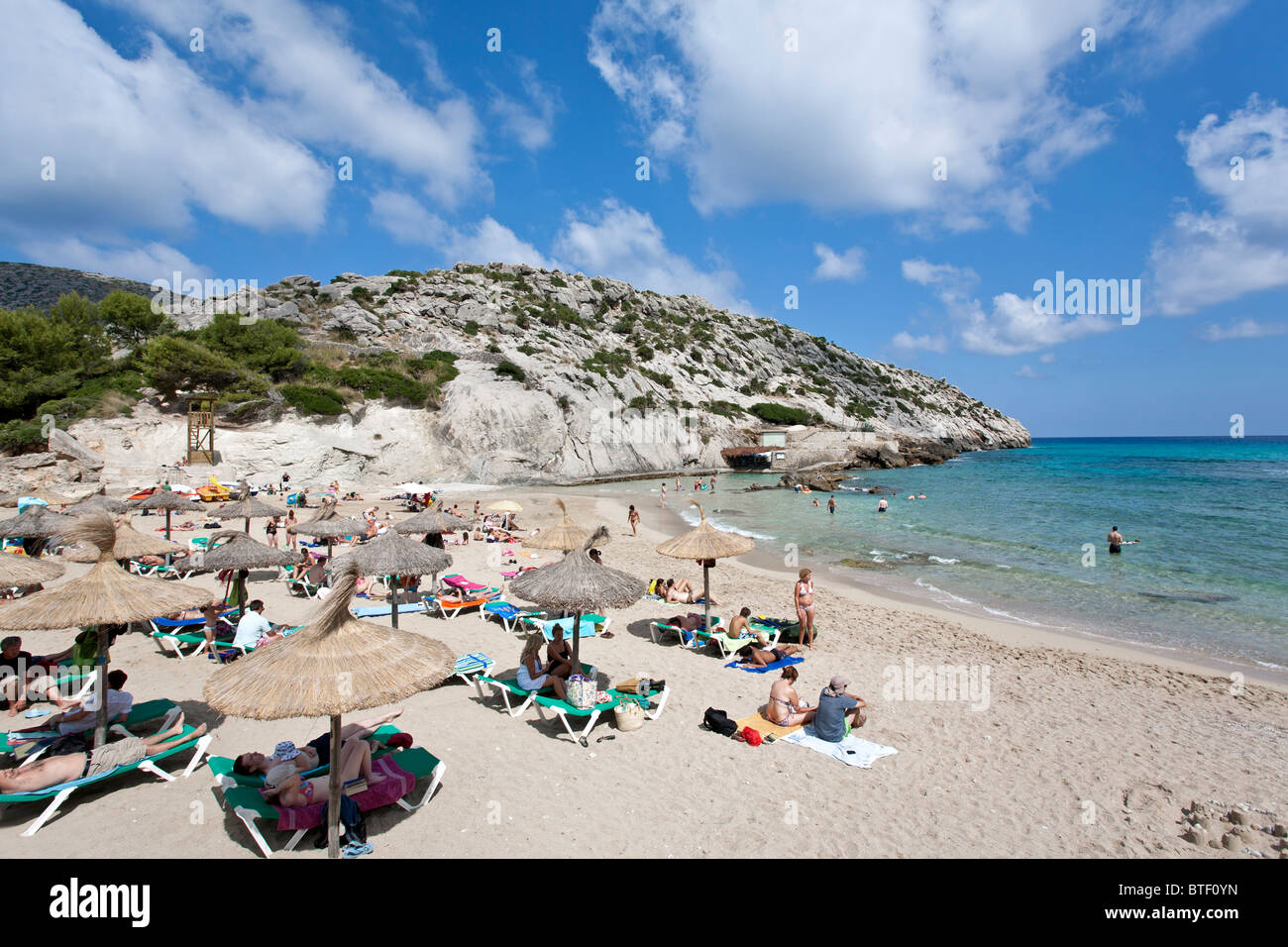 Strand Cala Barques. Cala Sant Vicenç. Insel Mallorca. Spanien Stockfoto