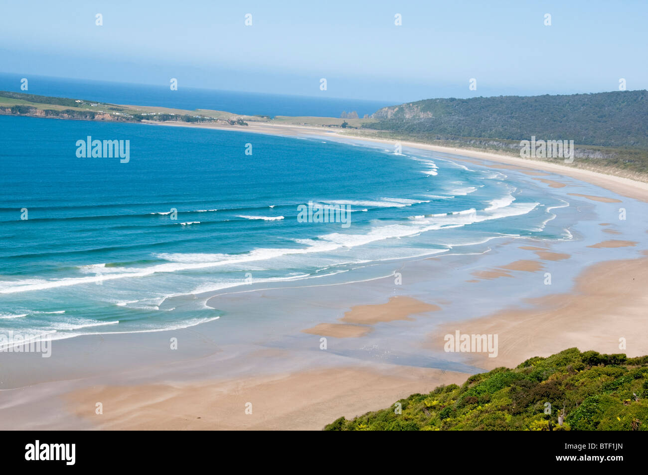 Florence Hill Lookout, unberührten Regenwald, Tautuka, Strand Bucht & Halbinsel, Pillans Kopf Isle, Catlins Conservation Park, South Isle Stockfoto