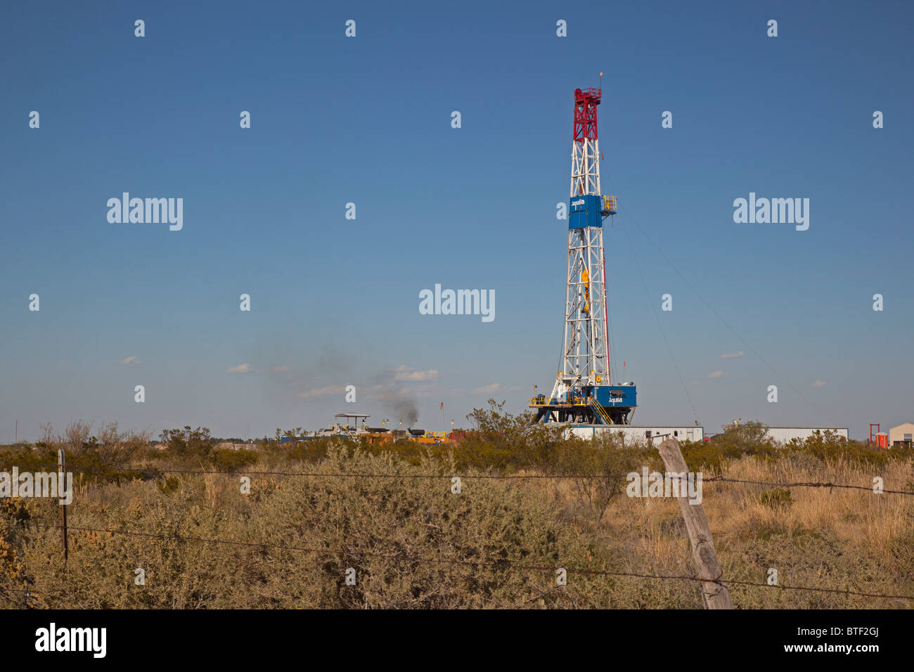 Pecos, Texas - einer Öl-Bohrinsel im Westen von Texas. Stockfoto