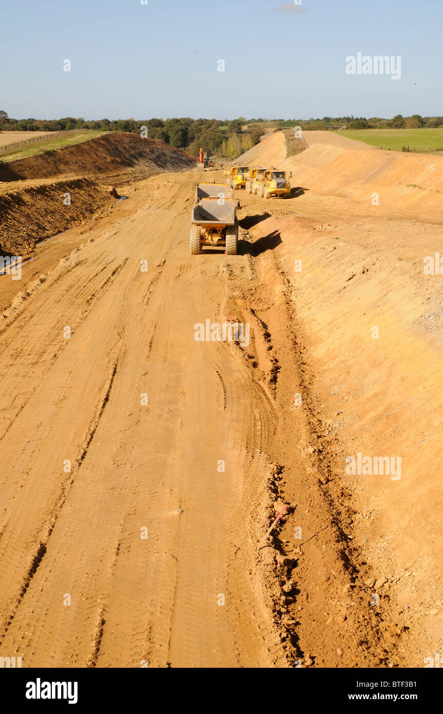 Umgehungsstraße im Bau um die französische Stadt Talmont St Hilaire in der Vendee-Region von Frankreich Stockfoto