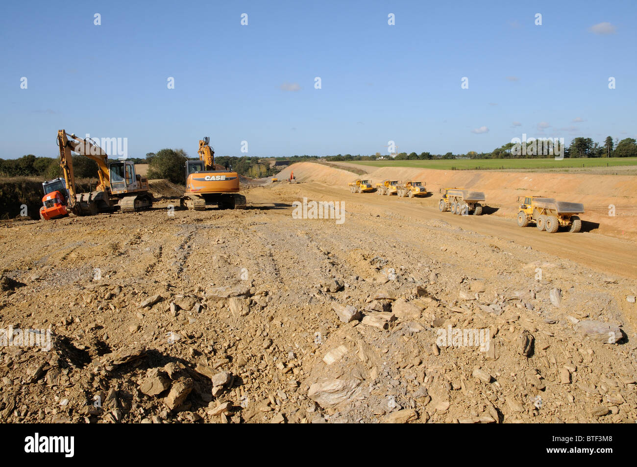 Umgehungsstraße im Bau um die französische Stadt Talmont St Hilaire in der Vendee-Region von Frankreich Stockfoto