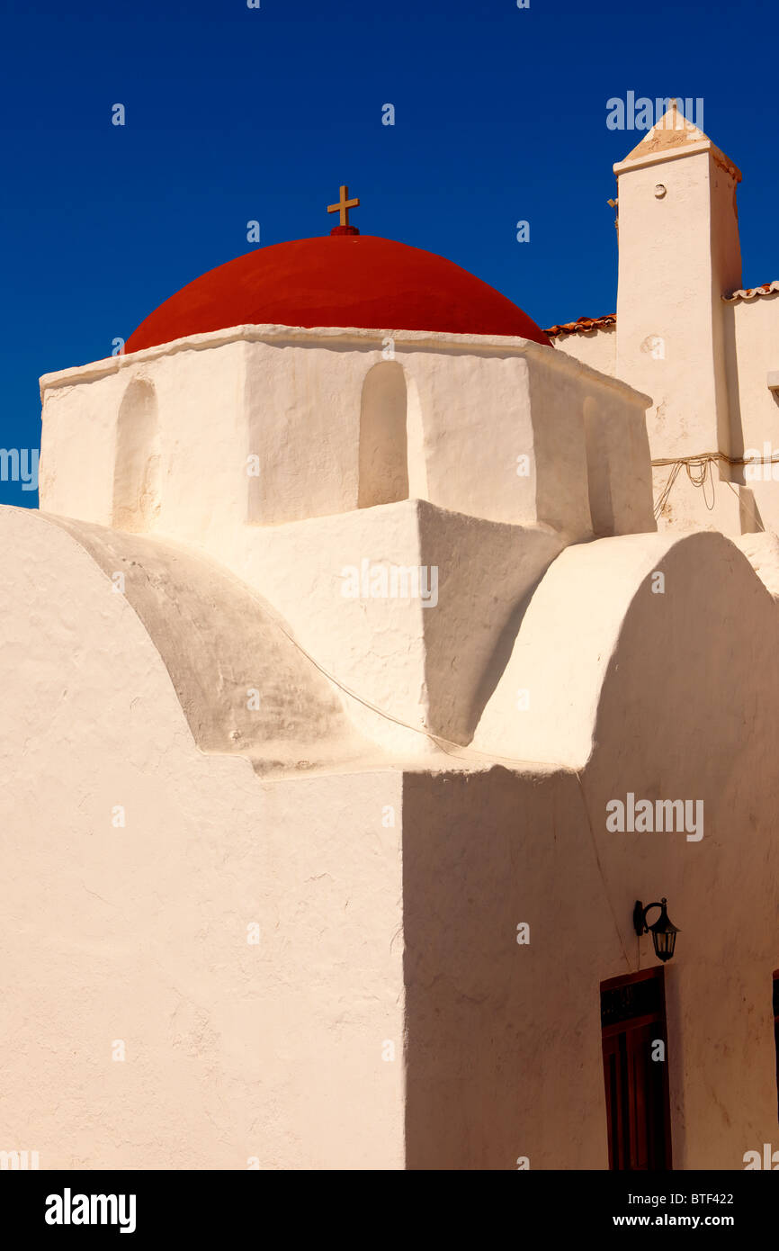 Griechisch-orthodoxe Kirche Agia Moni. Auswahl Chora, Kykladen, Griechenland Stockfoto