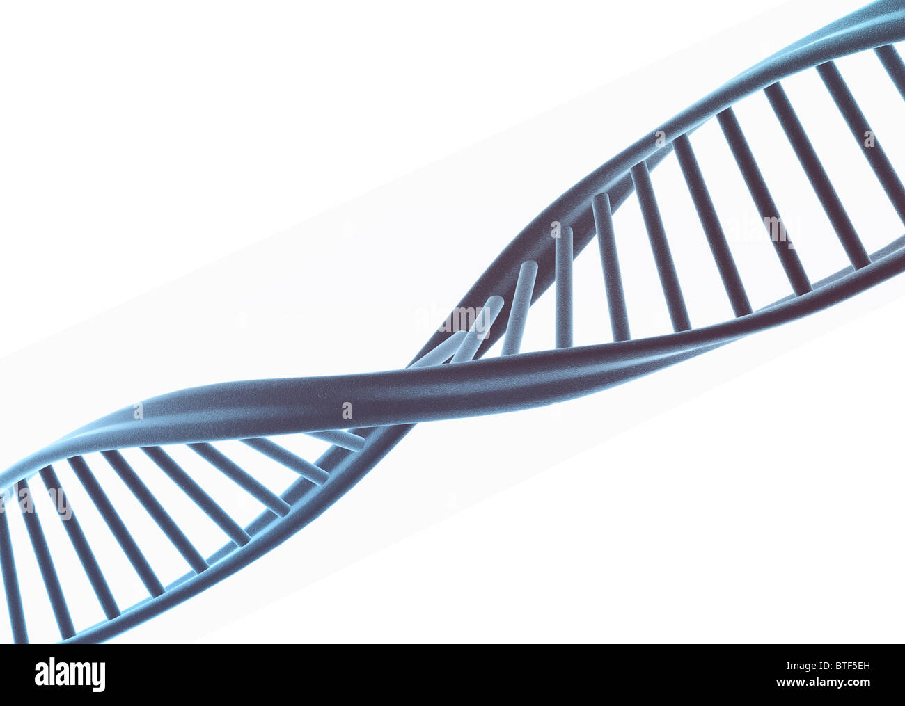 Abbildung der DNA isoliert auf weiss Stockfoto