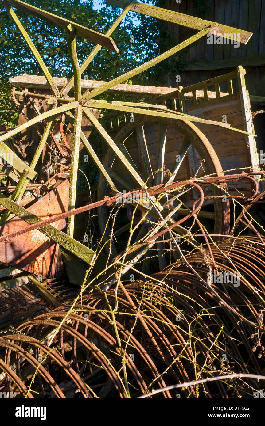 Alte schied landwirtschaftliche Maschinen - Frankreich. Stockfoto