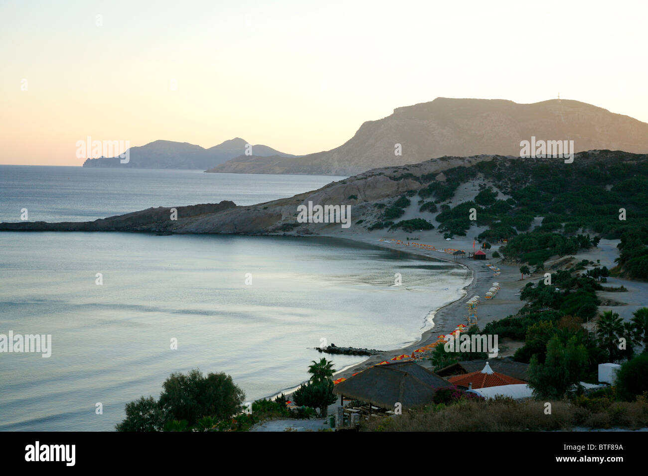 Blick über Paradise Beach, Kos, Griechenland. Stockfoto