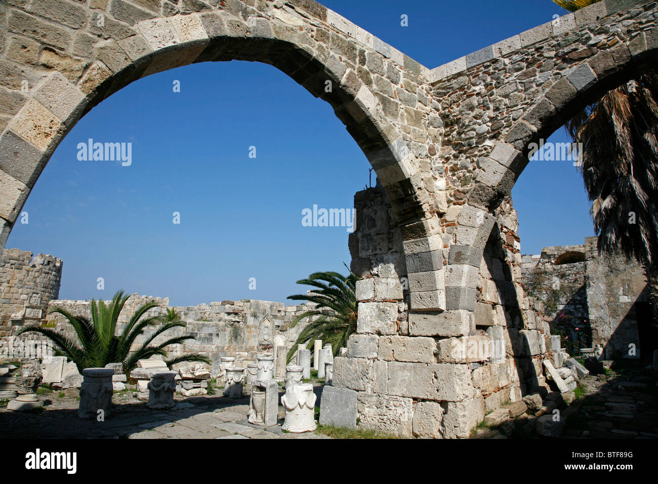 Kos Schloss auch bekannt als das Schloss der Ritter in Kos-Stadt, Kos, Griechenland. Stockfoto