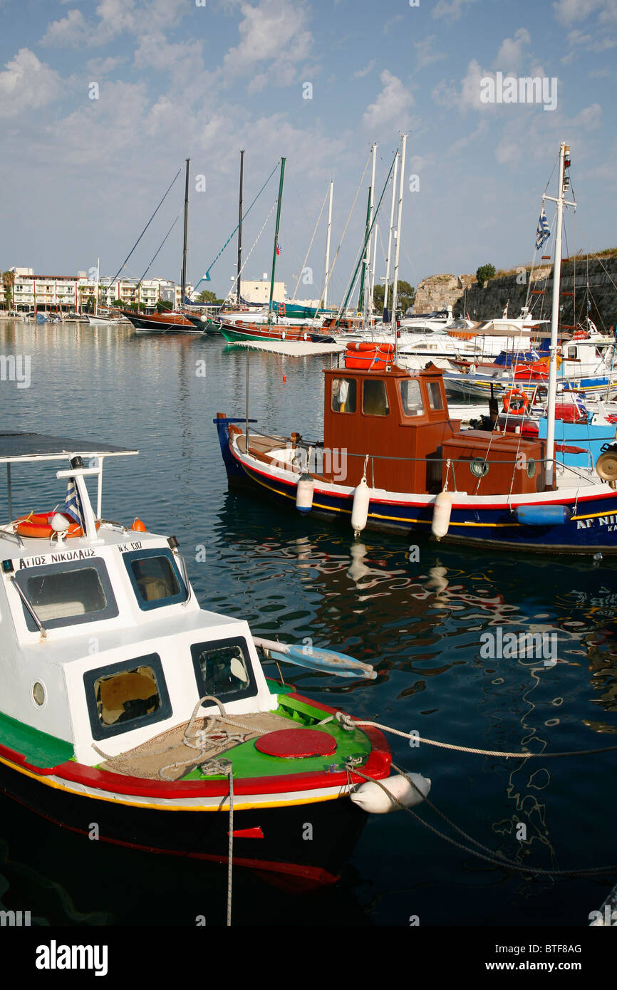 Der Hafen in Kos Stadt, Kos, Griechenland. Stockfoto