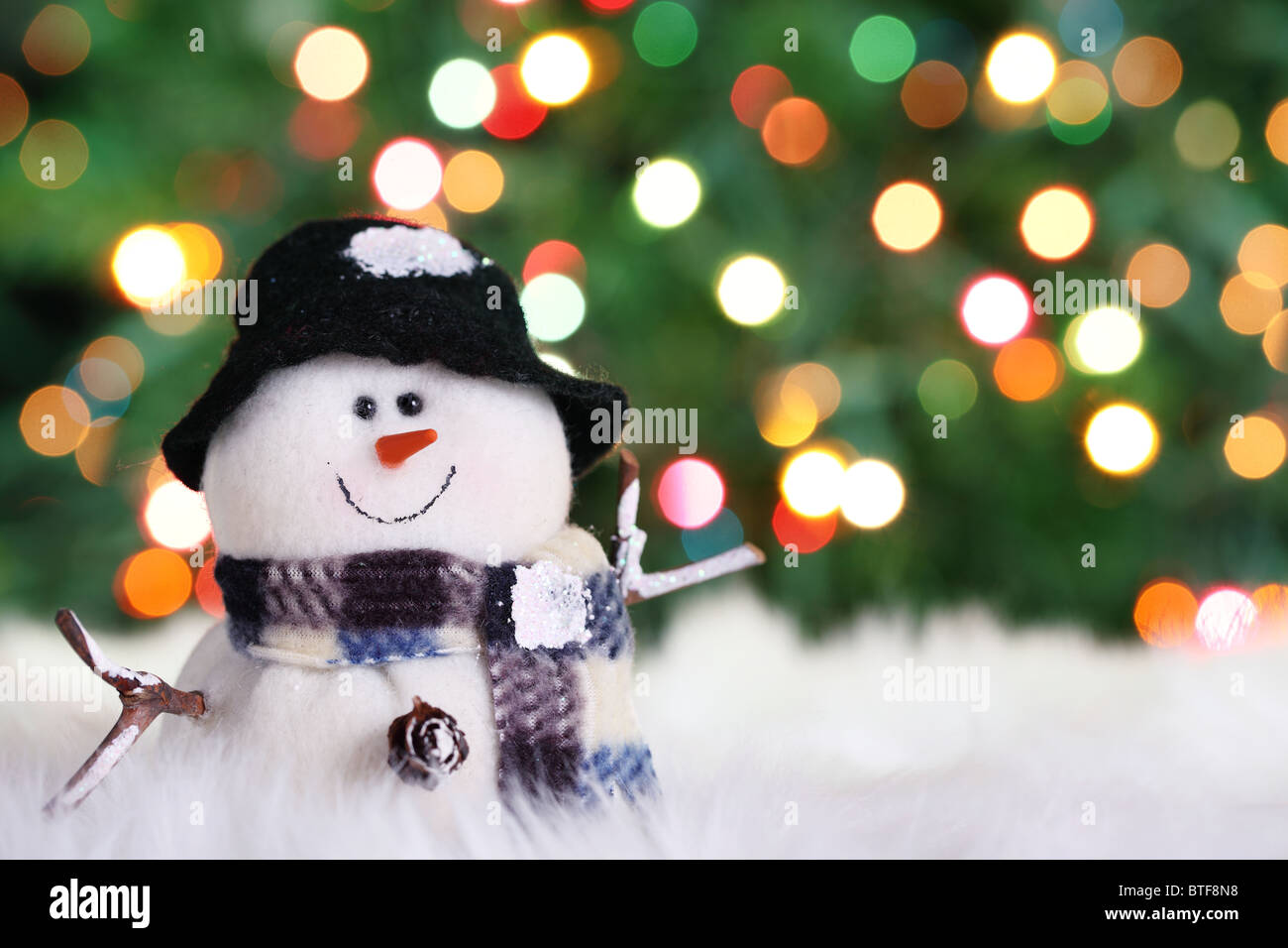 Festliche Schneemann mit hellem Hintergrund Weihnachten Stockfoto