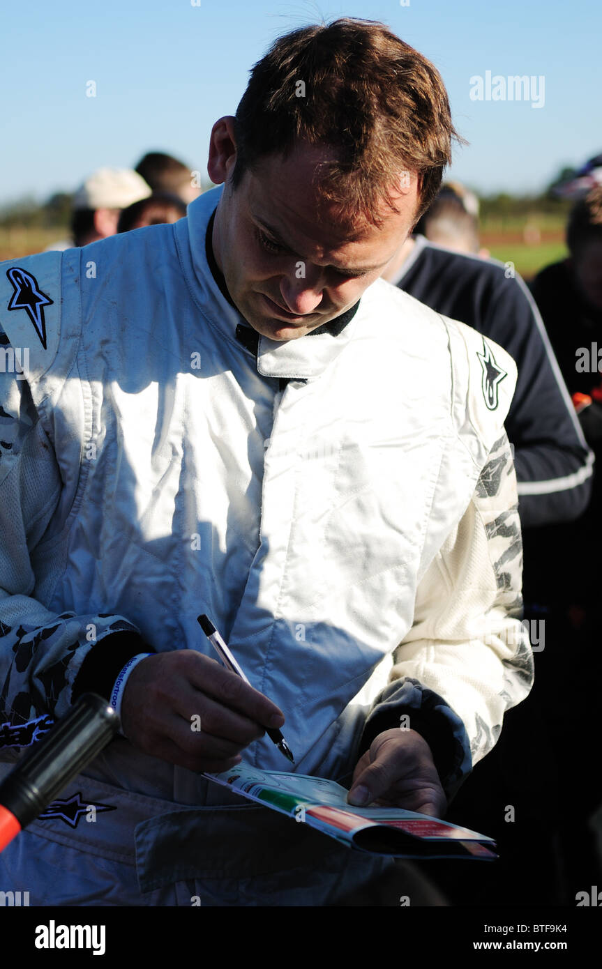 Ben Collins '' The Stig'' früher von dem Motorsport TV-Programm "Top Gear". Stockfoto