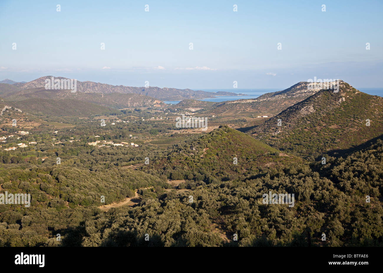 Desert des Agriates und Bucht von St. Florent Corsica Stockfoto